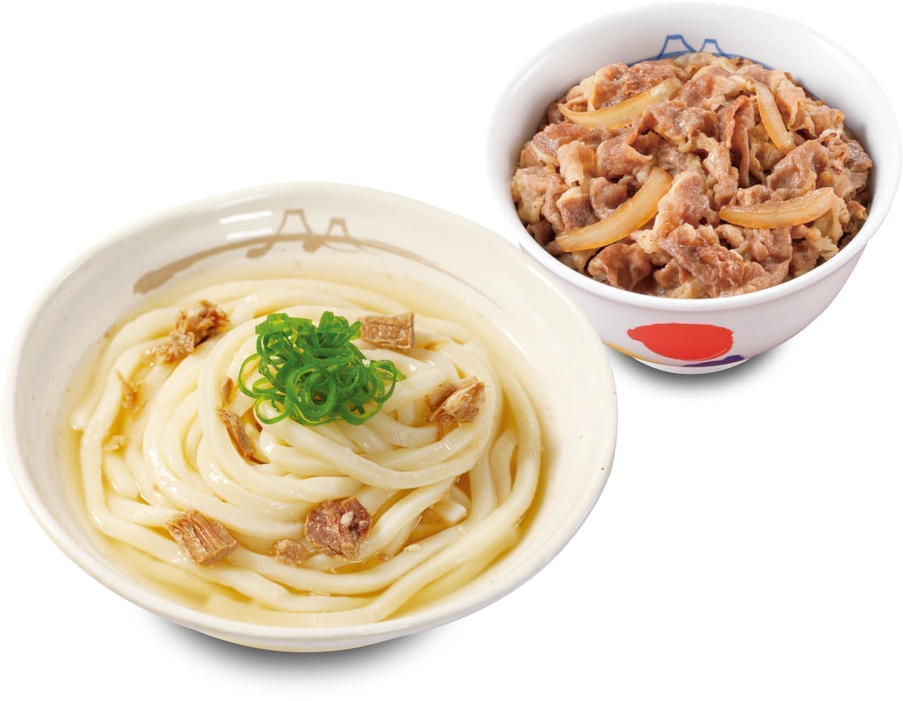 Matsuya "Kake Udon Beef Rice with Small portion of Udon" set