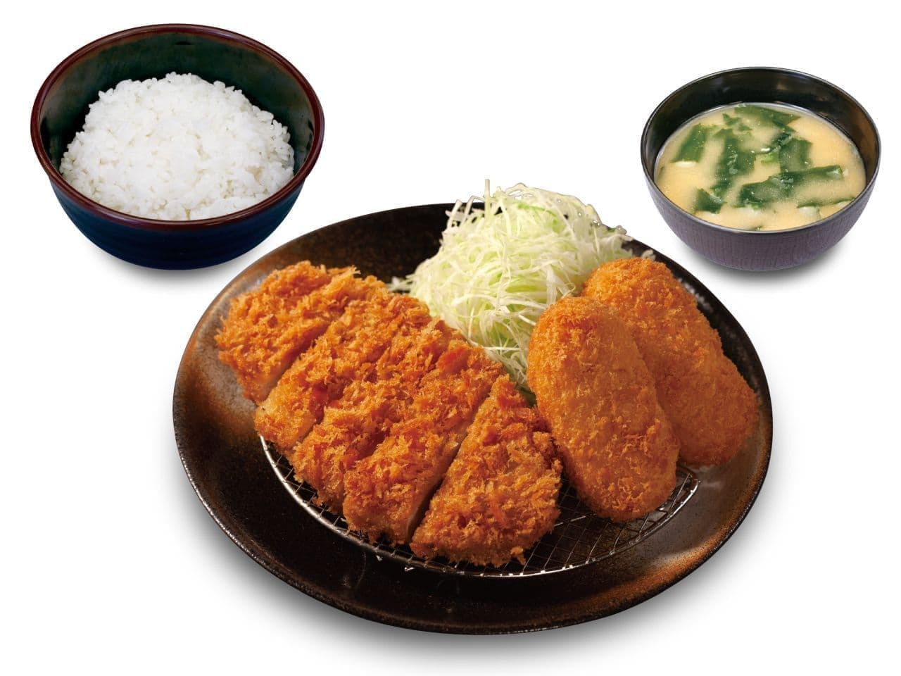 Matsunoya, Matsunoya "Roast pork cutlet & crab cream croquette (2 pieces) set meal