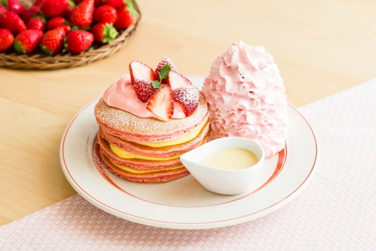 Eggs 'n Things "Strawberry and condensed milk pancakes