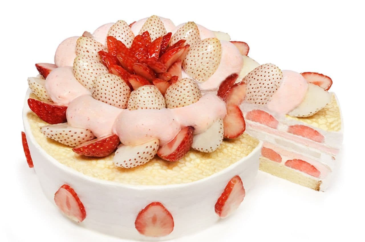 Cafe COMSA "Red and White Strawberry Mille Crepe