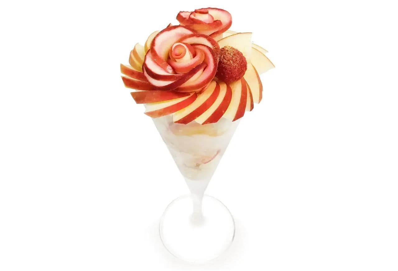 Cafe COMSA "Apple Rose Shortcake Parfait".