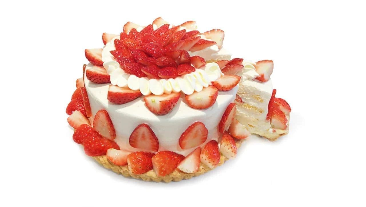 Cafe COMSA "Yumenoka" shortcake tart with Aichi strawberries