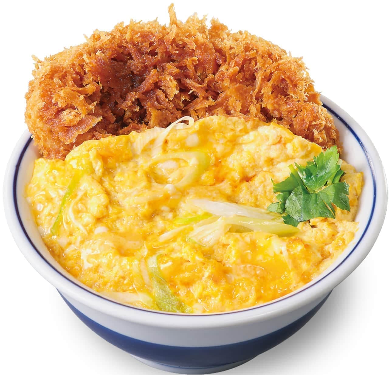 Katsuya "Fluffy egg white pork cutlet served on top of a bowl of rice (ume)