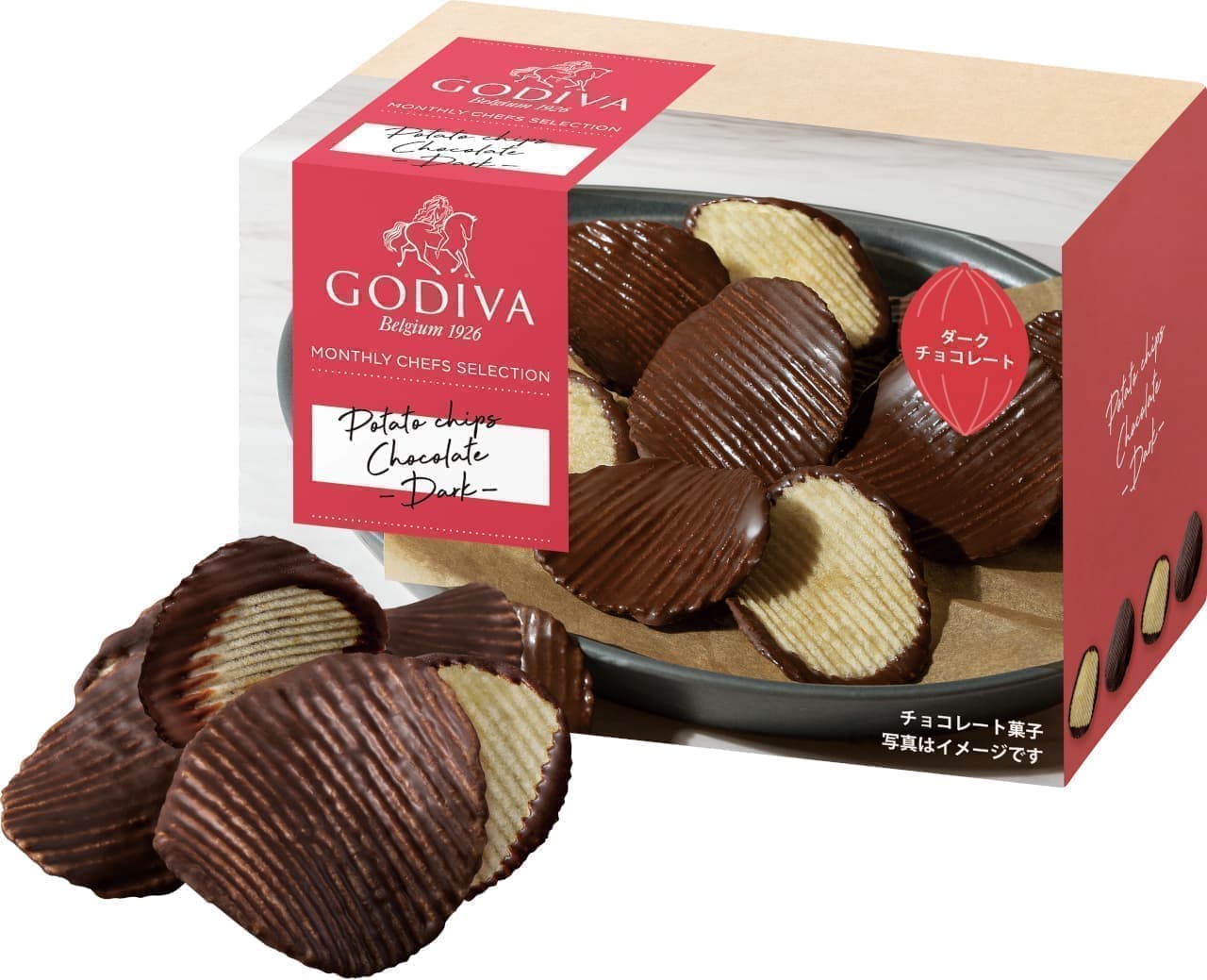Godiva "Potato Chips Chocolate Dark" package