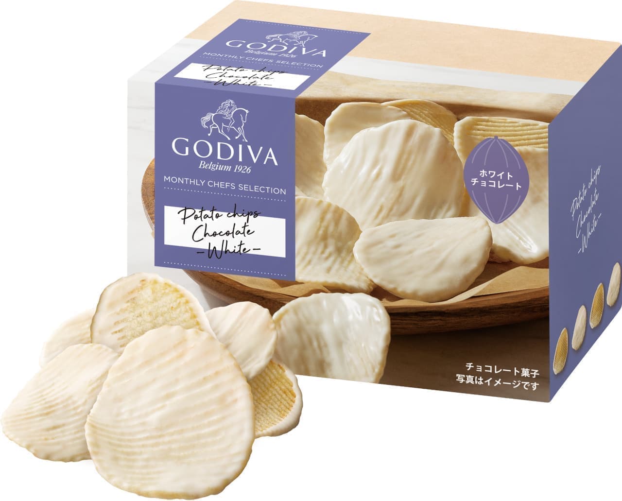 Godiva "Potato Chips Chocolate White" package