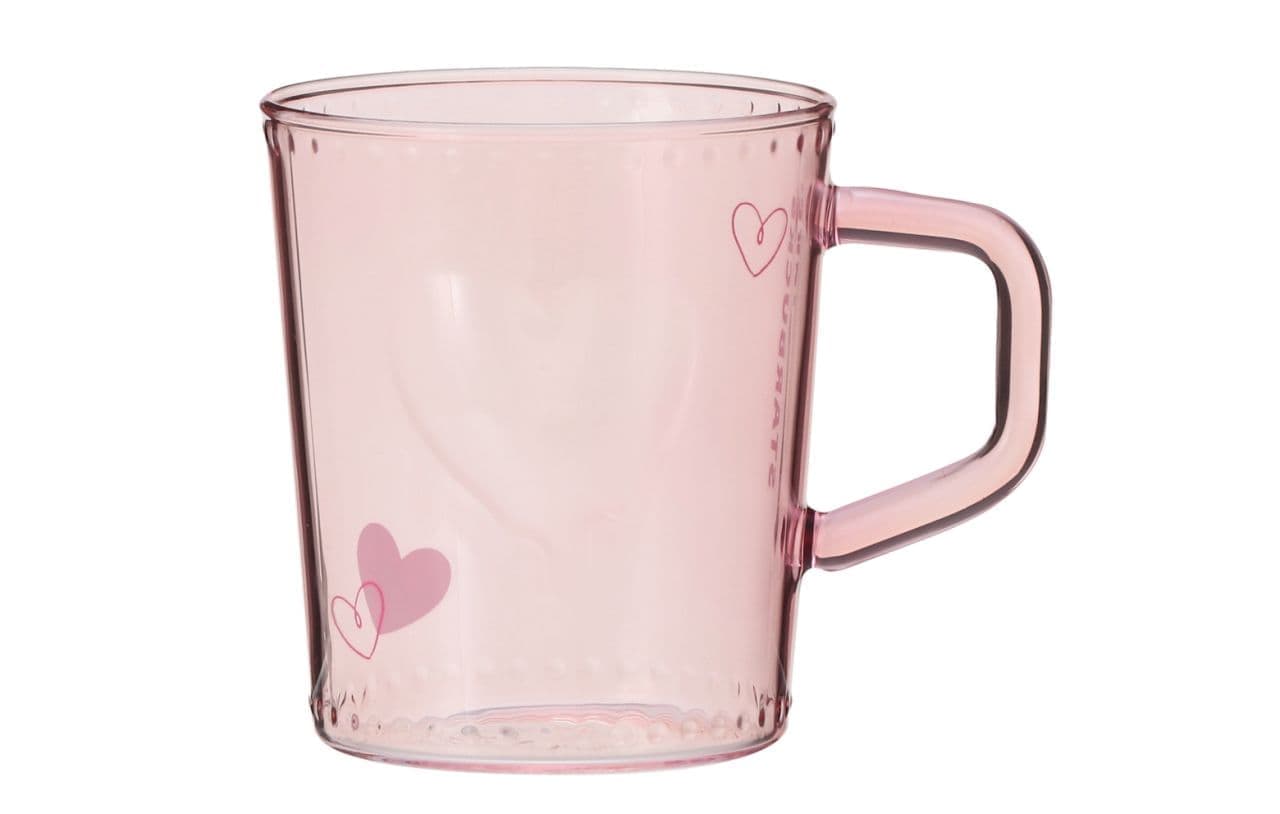 Starbucks "Valentine 2023 Heat-Resistant Glass Mug Heart 355ml"