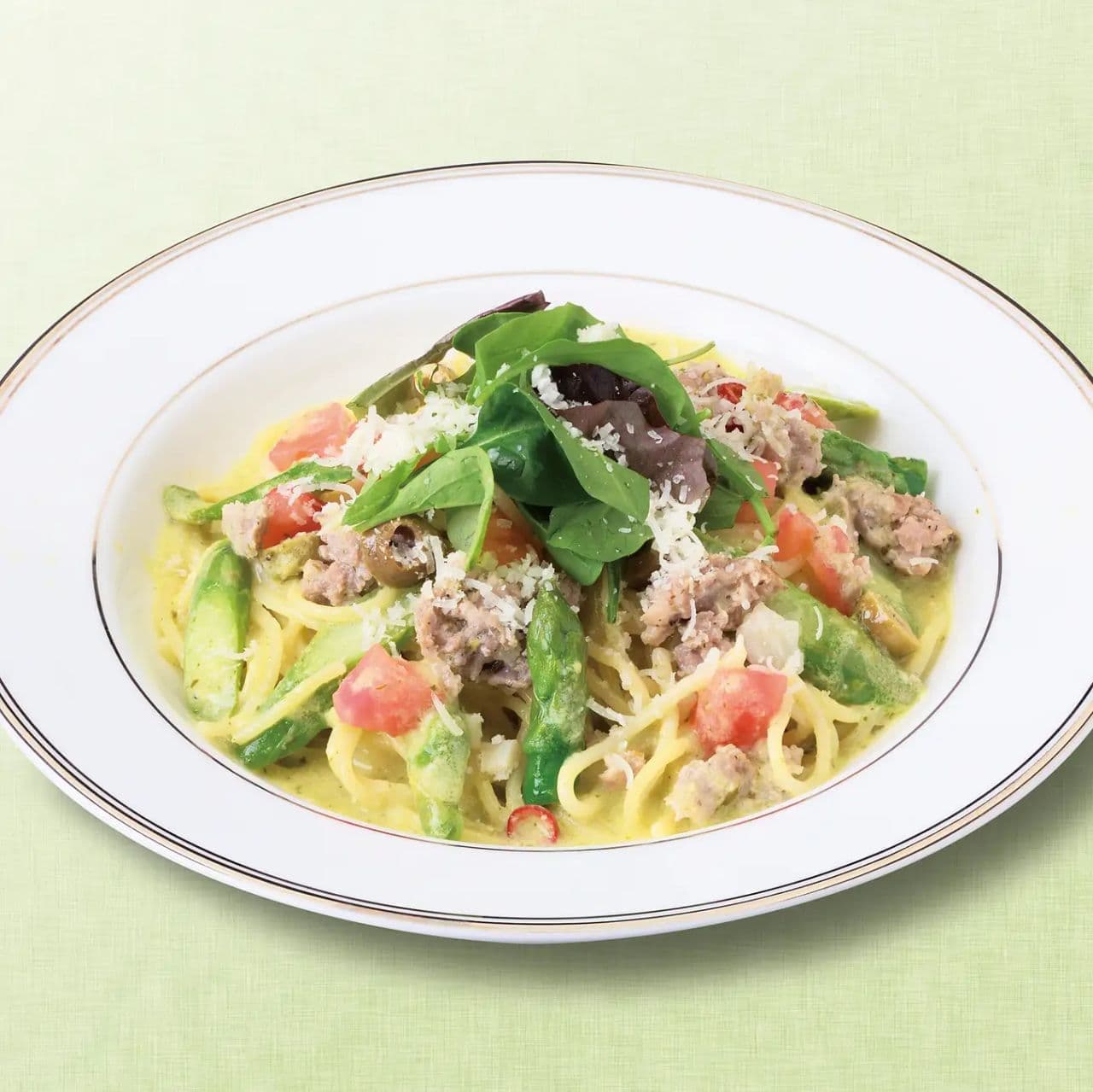 Ginza Kozy Corner "Pasta with Parsley Butter-Scented Spring Vegetables and Coarsely Ground Pork