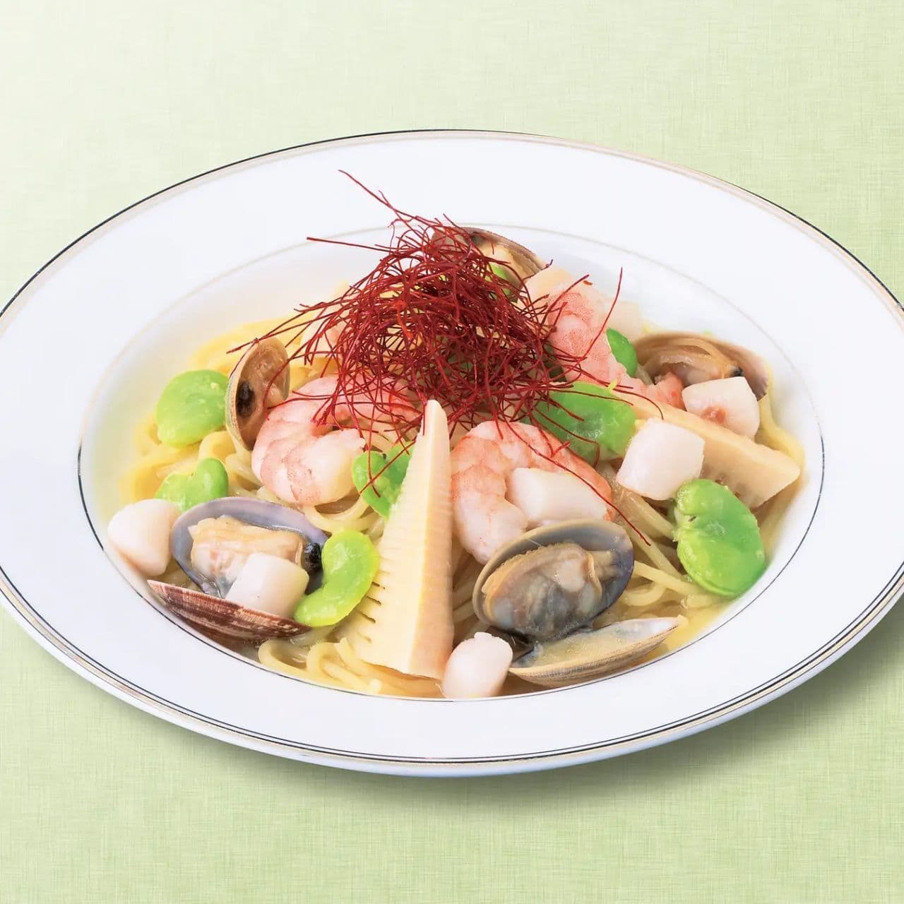 Ginza Cosy Corner "Umami Salt Bongole with Spring Vegetables and Seafood