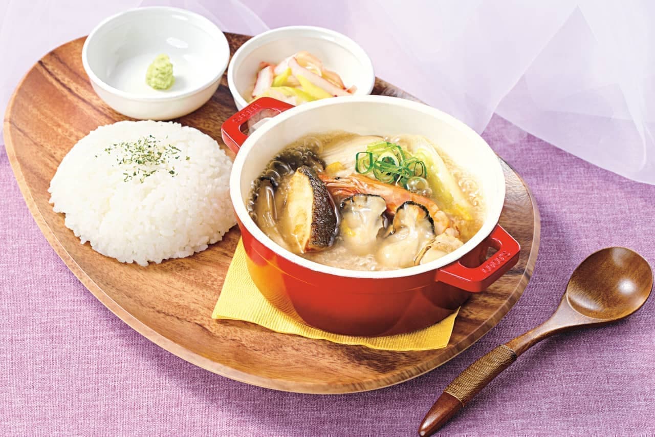 Cocos "Cocotte Kaisen Nabe in Kyoto-style broth with fresh yuba and Hiroshima oysters