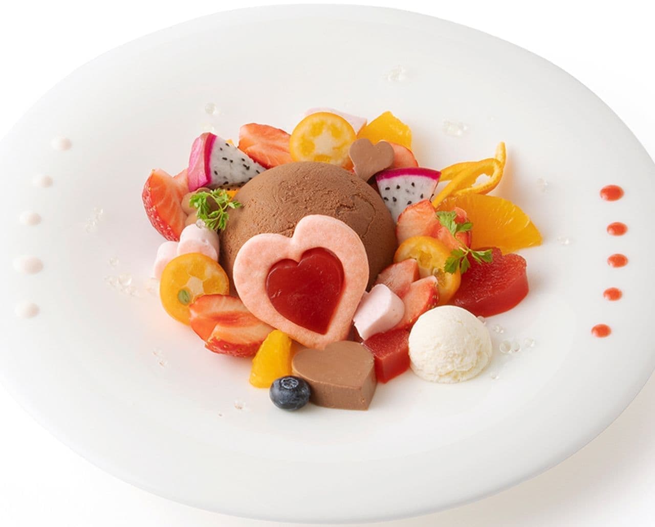 Valentine Parfait" and "Valentine Plate" at Kano Fruit Parlor