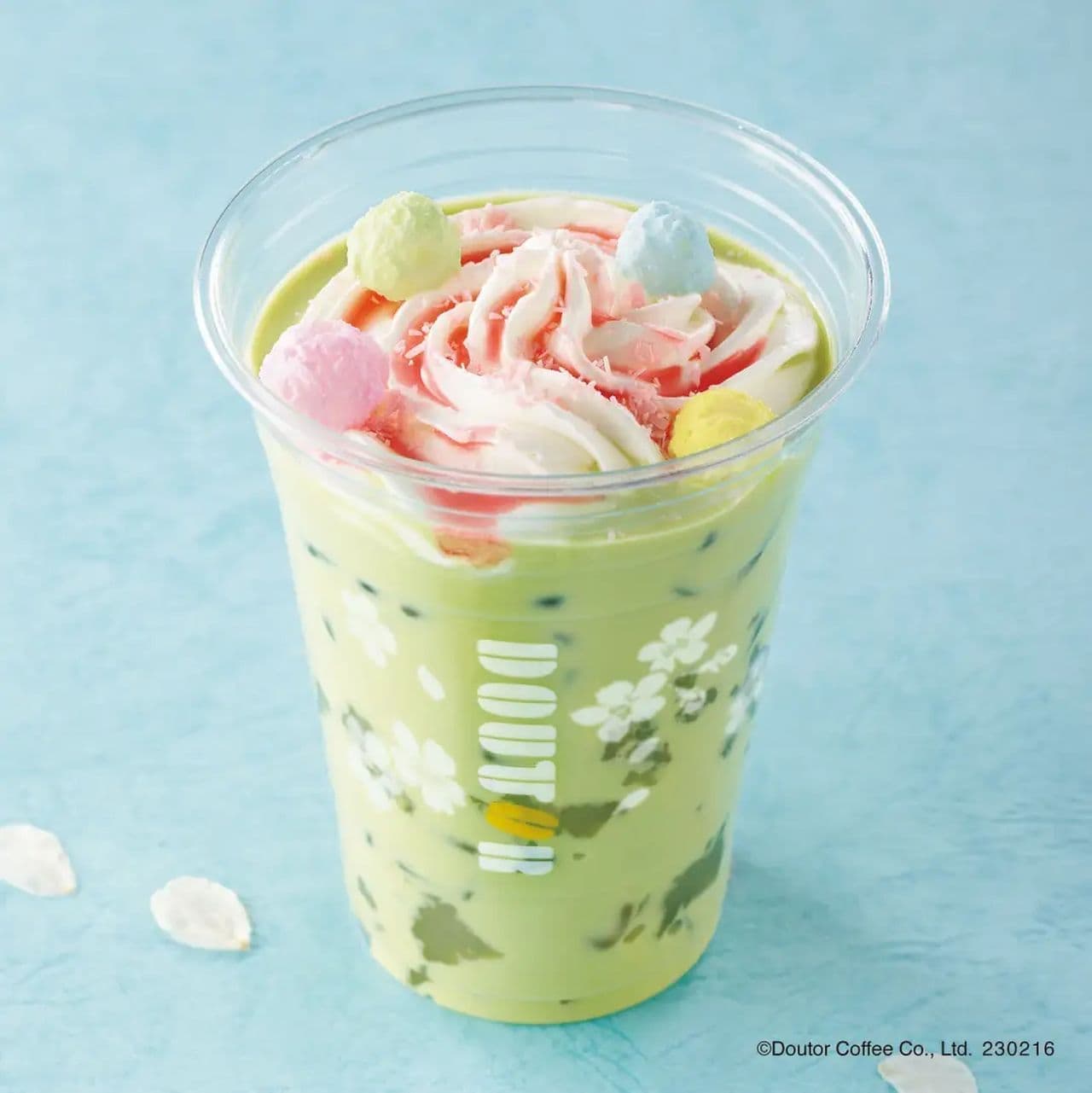 Doutor Coffee Shop "Sakura Green Tea au Lait - Warabimochi - (Iced)