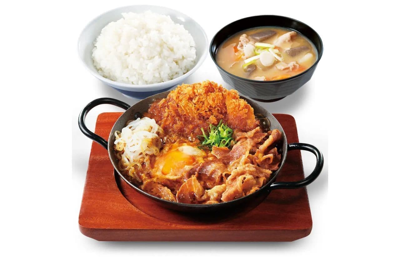 Katsuya "Combination set meal of beef sukiyaki and chicken cutlet
