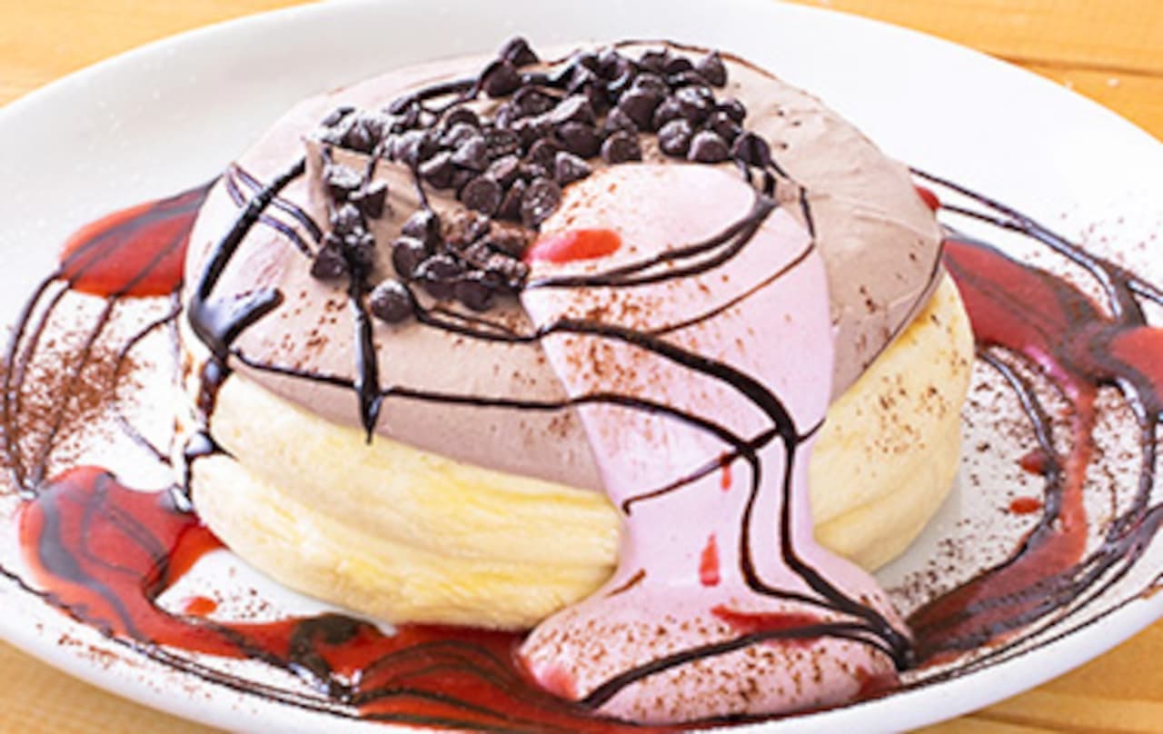 高倉町珈琲「バレンタインチョコクリームのリコッタパンケーキ」