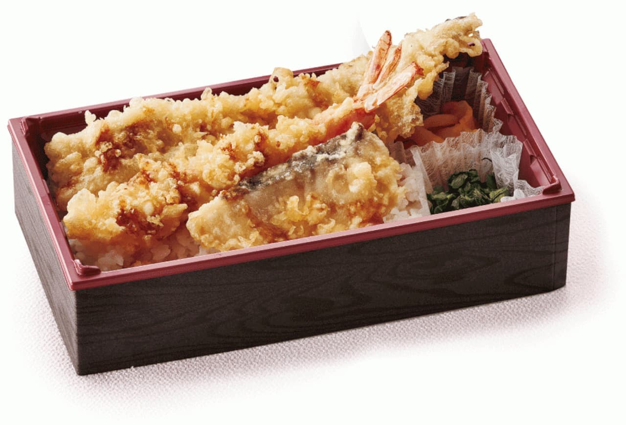 Tendon Tenya "Natural tiger prawn feast Tenju bento with Hiroshima greens and oshinko
