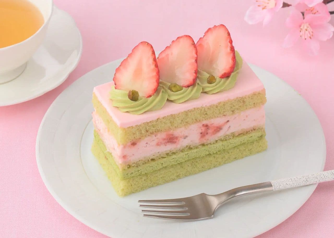 銀座コージーコーナー「苺とピスタチオのケーキ」