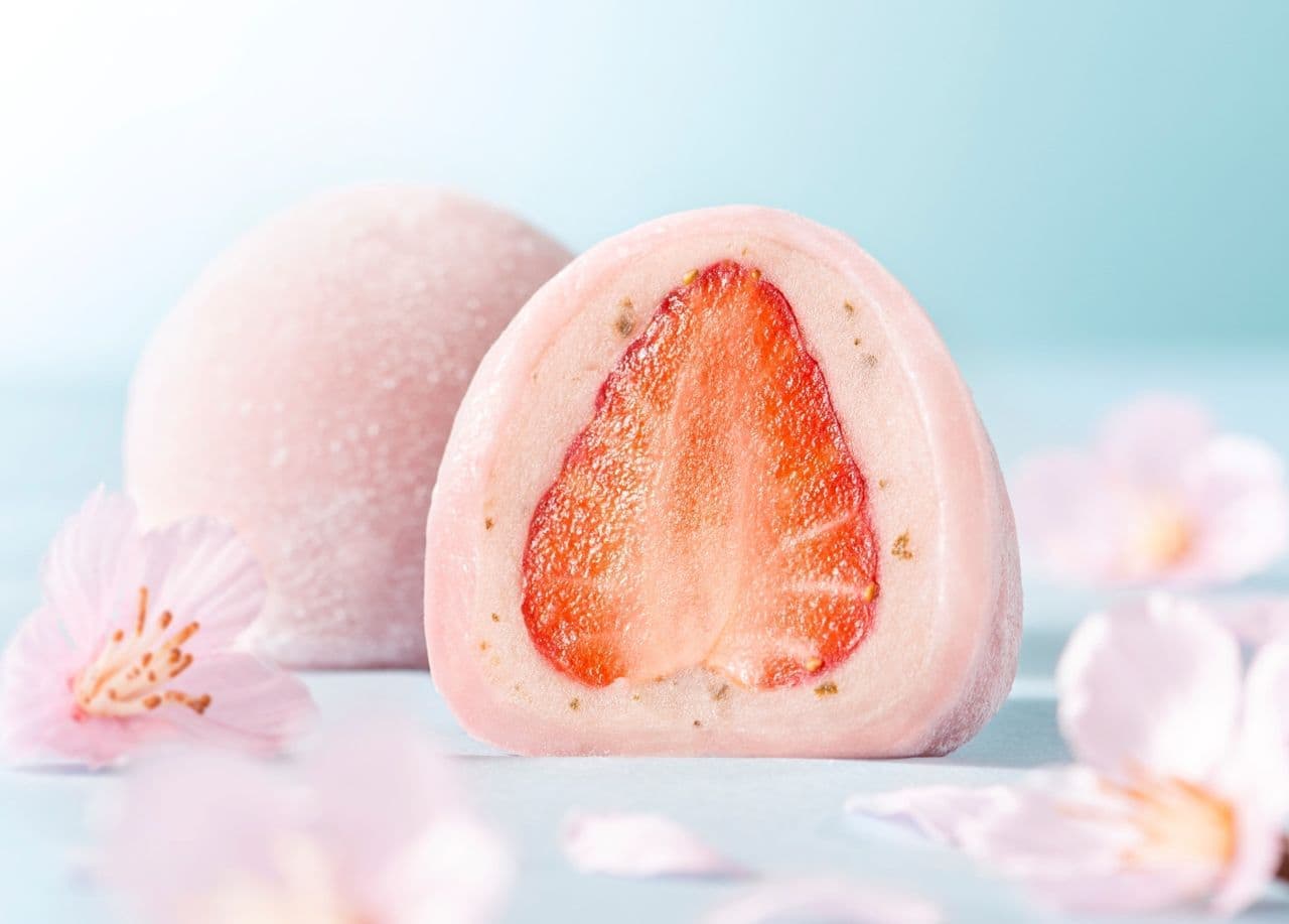 Kameya Mannendo "Sakura Ichigo Daifuku" (Cherry Blossom Strawberry Daifuku)