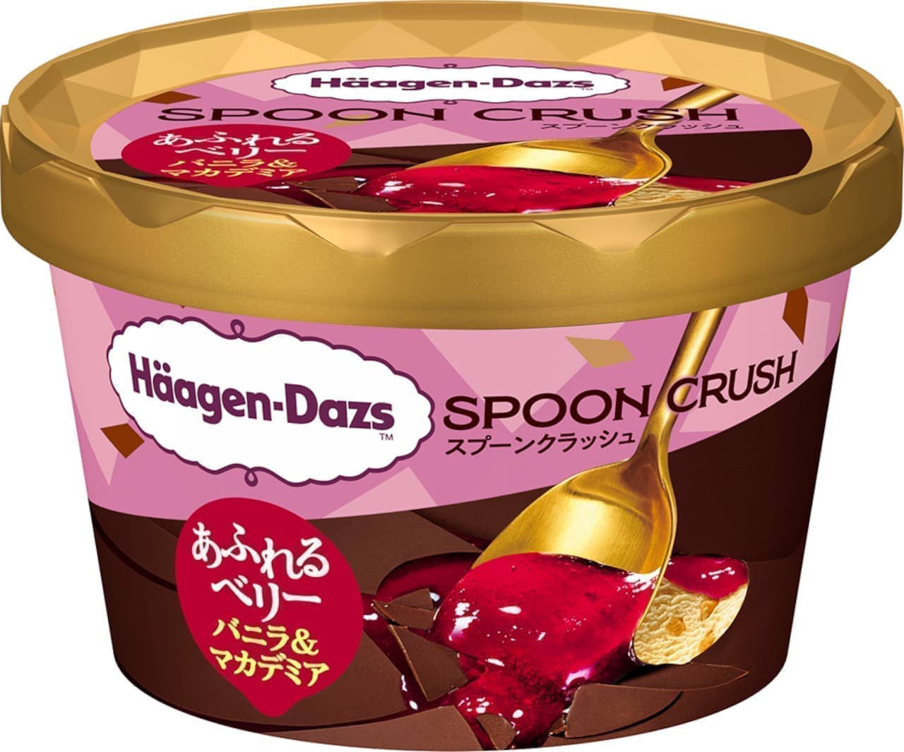 Haagen-Dazs Mini-Cup SPOON CRUSH "Overflowing Berry Vanilla & Macadamia" Package