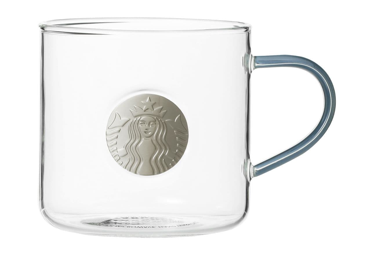 Starbucks "Heat-resistant glass mug medal ash blue 355ml