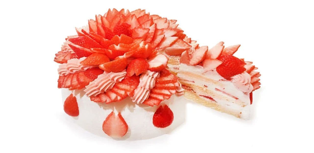 カフェコムサ「春爛漫―いちごと桜のショートケーキ―」