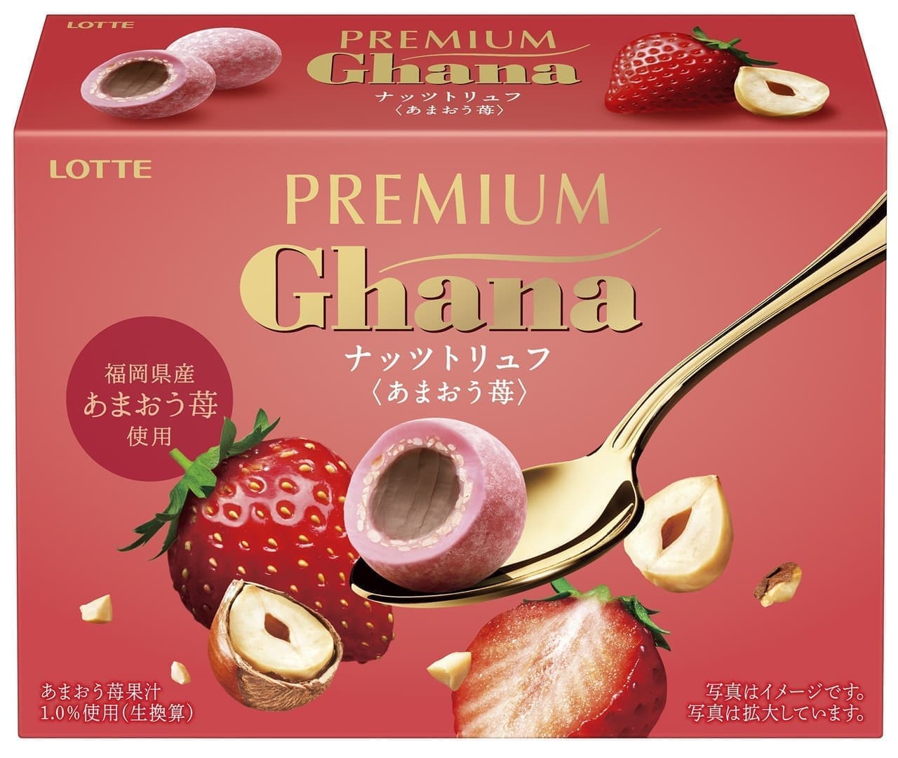 Lotte "Premium Ghana Nut Truffle [Amao Strawberry]".