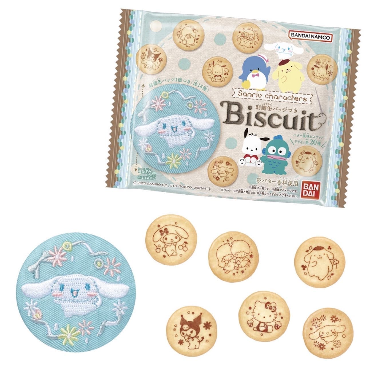 Sanrio Characters "Sanrio Characters Embroidered Can Badge Biscuit