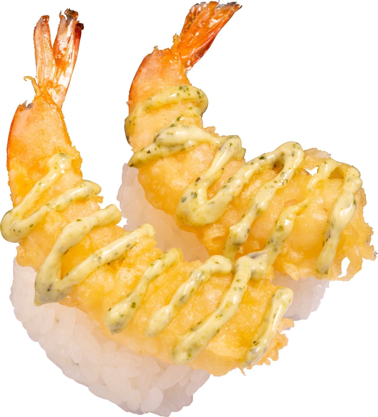 Kappa Sushi "Shrimp tempura nigiri basil mayo