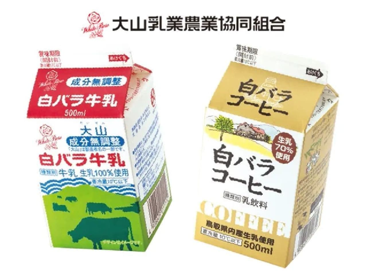 Shirobara Milk and Shirobara Coffee from Daisen Dairy Farmers Cooperative