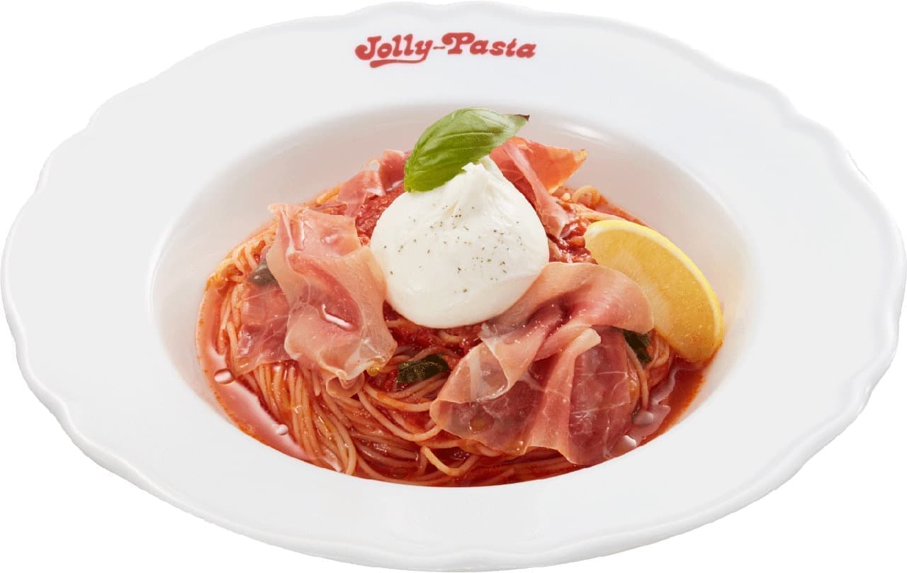 ジョリーパスタ「～冷製カッペリーニ～ブラータチーズと生ハムのトマトソース」