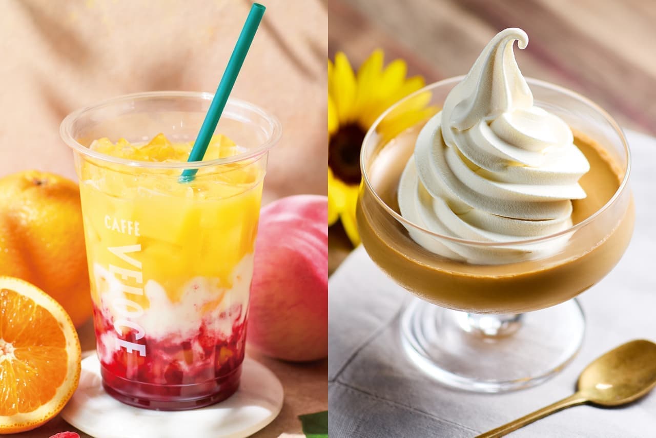 Cafe Veloce "Well-Balanced Lassi - Orange & Raspberry & White Peach Jelly" and "Horonika Pudding