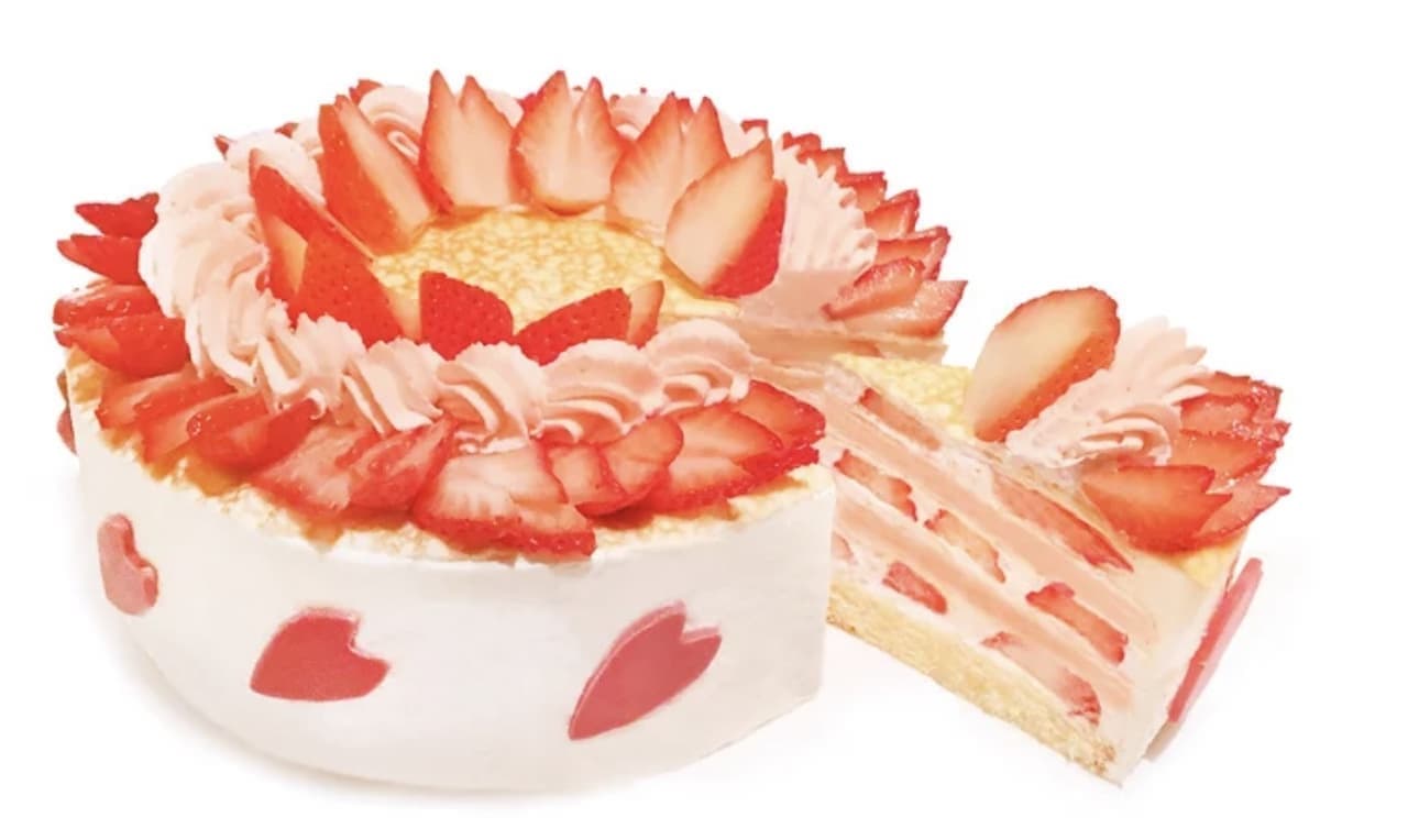 Cafe COMSA "Strawberry and Cherry Mille Crepe".