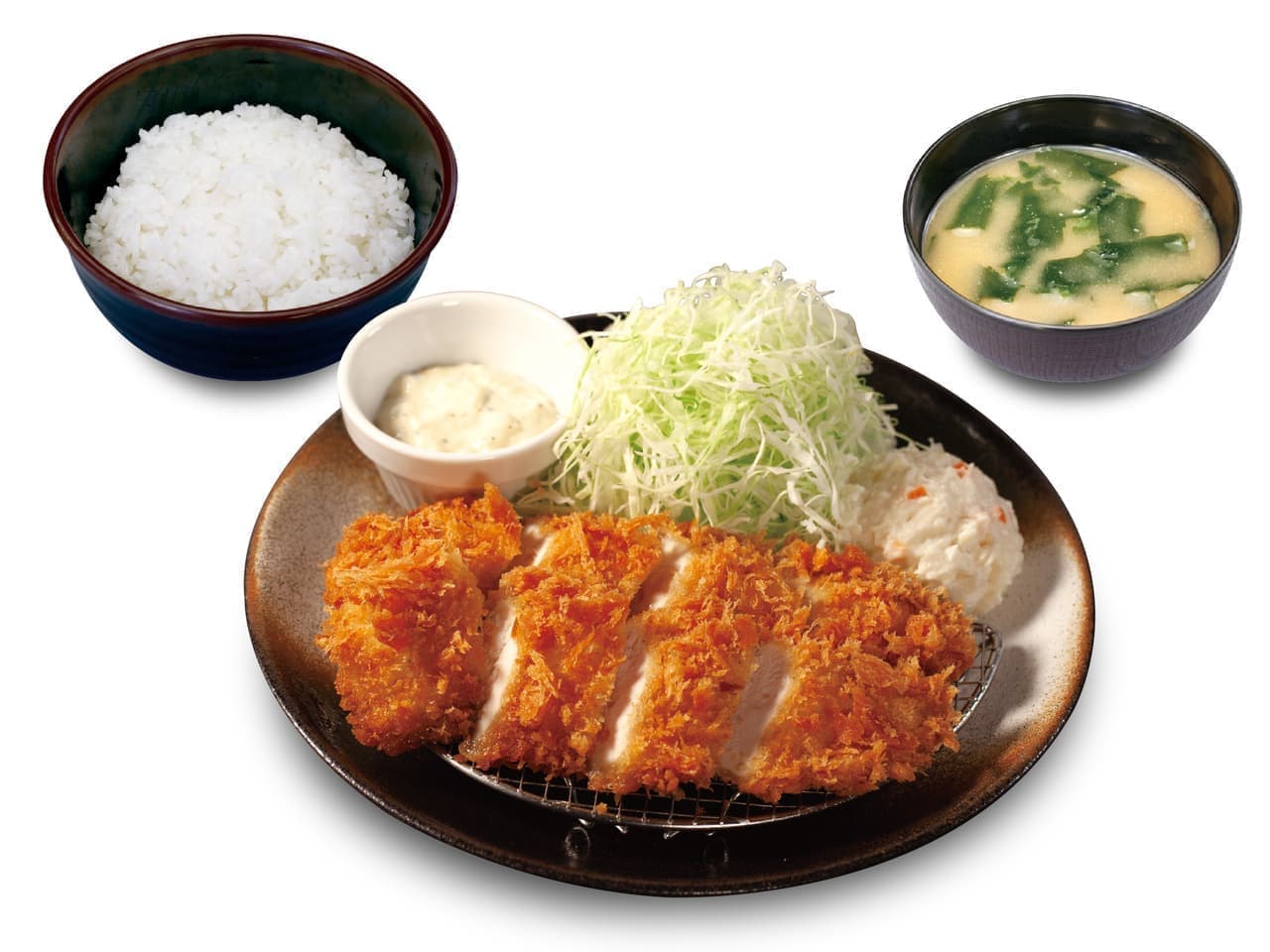 Matsunoya "Sasami Katsu set meal topped with potato salad