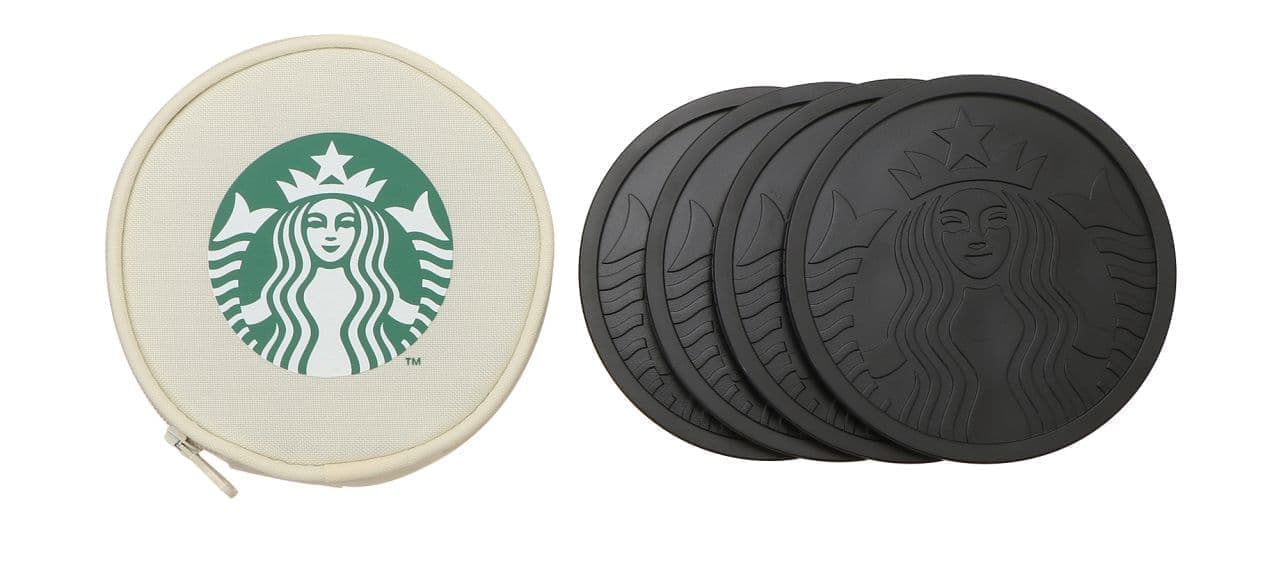Starbucks "Recycled Coasters 4P & Case Beige