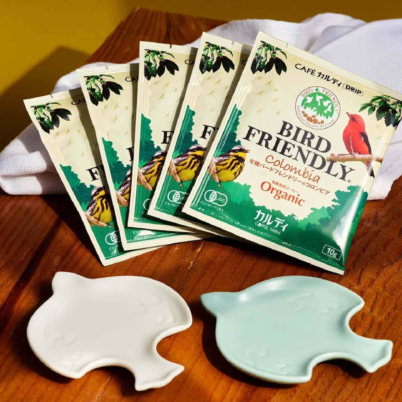 KALDI "Bird Friendly Drip Coffee & Tori Plate Set"