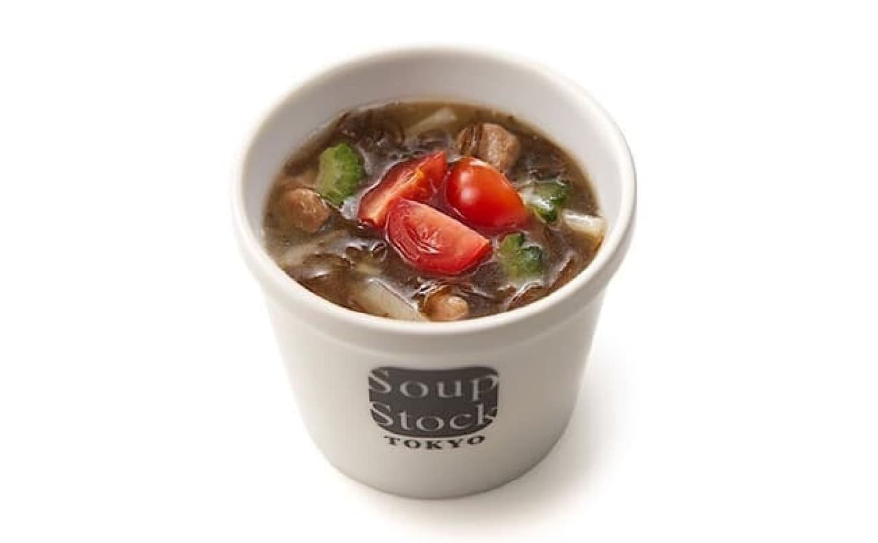Soup Stock Tokyo いぜな島産もずくとゴーヤーの沖縄スープ＆青パパイヤと鰹節のポークカレー 沖縄食材で旅気分！