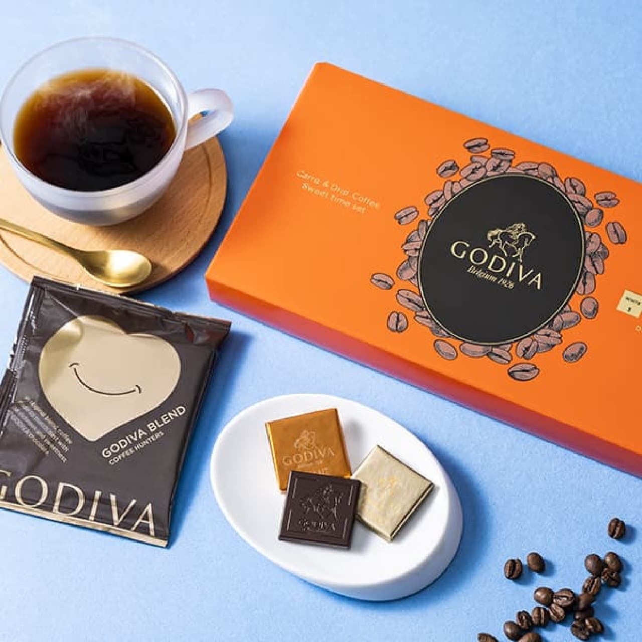 Godiva "Carré & Coffee Sweet Time Set".