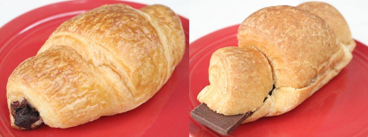 Comparison of 7-ELEVEN's "Sugar-Free Chocolate Croissant" and Lawson's "NL Glutinous Wheat Plate Chocolate Roll