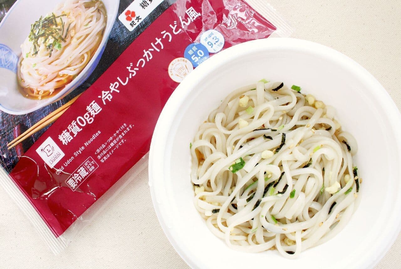 LAWSON "0g sugar noodles, chilled, bukkake udon style