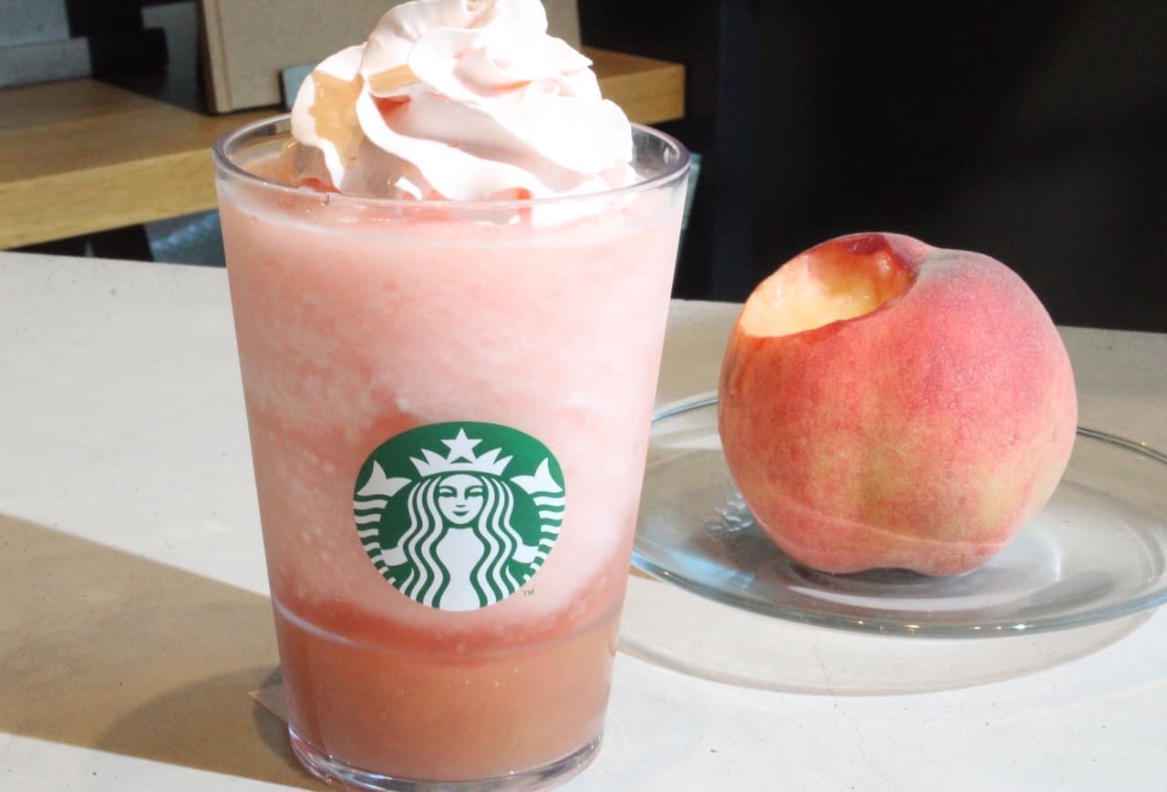Starbucks new Frappé "GABURI Peach Frappuccino".