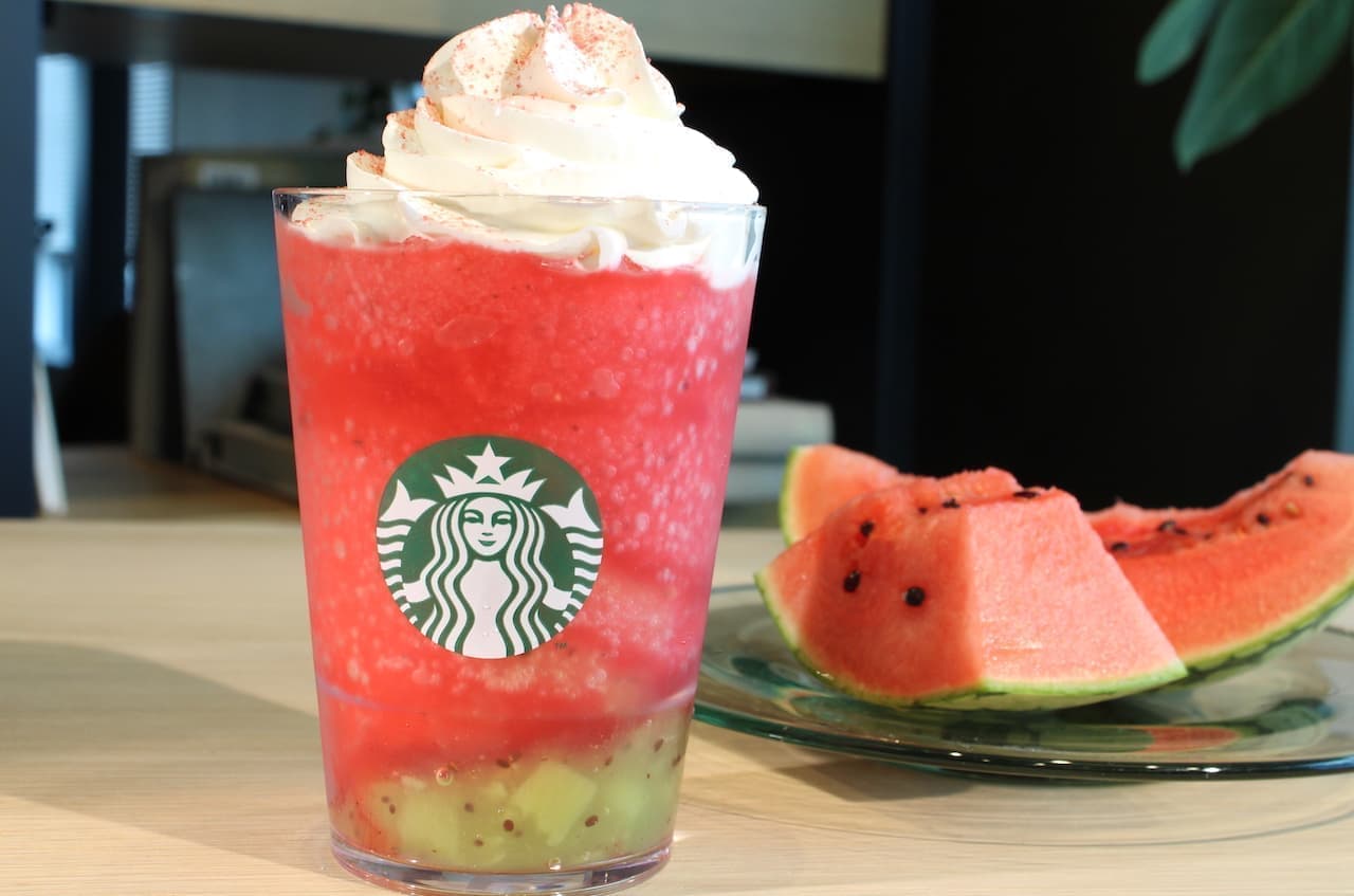 Starbucks New Frappé "GABURI Watermelon Frappuccino".