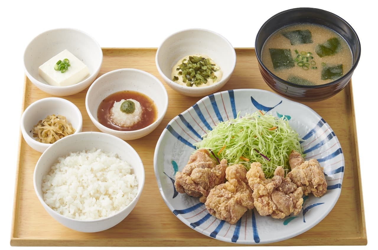 Yayoiken "Gokumi karaage set meal [two kinds of Japanese sauce