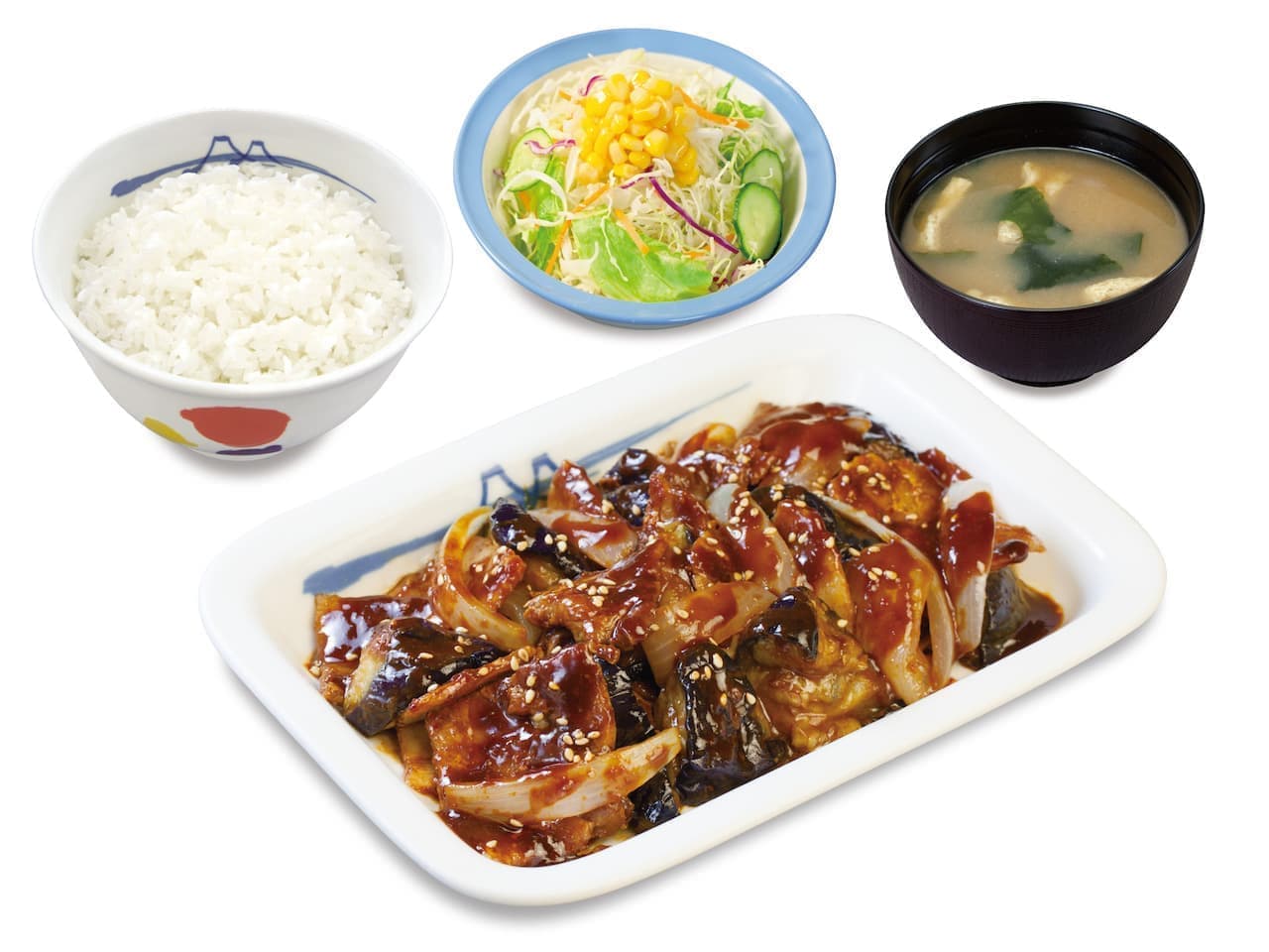 Matsuya - Stir-fried pork and eggplant with spicy miso