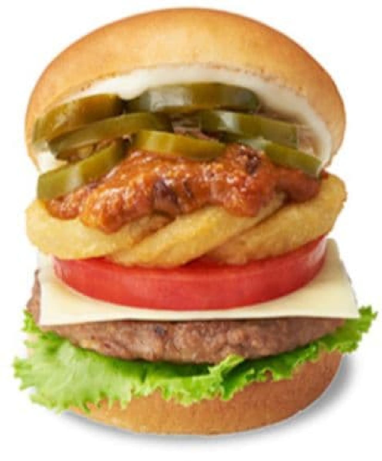 Mos Burger "2 spicy spicy feast chili burger 2 kinds of cheese"