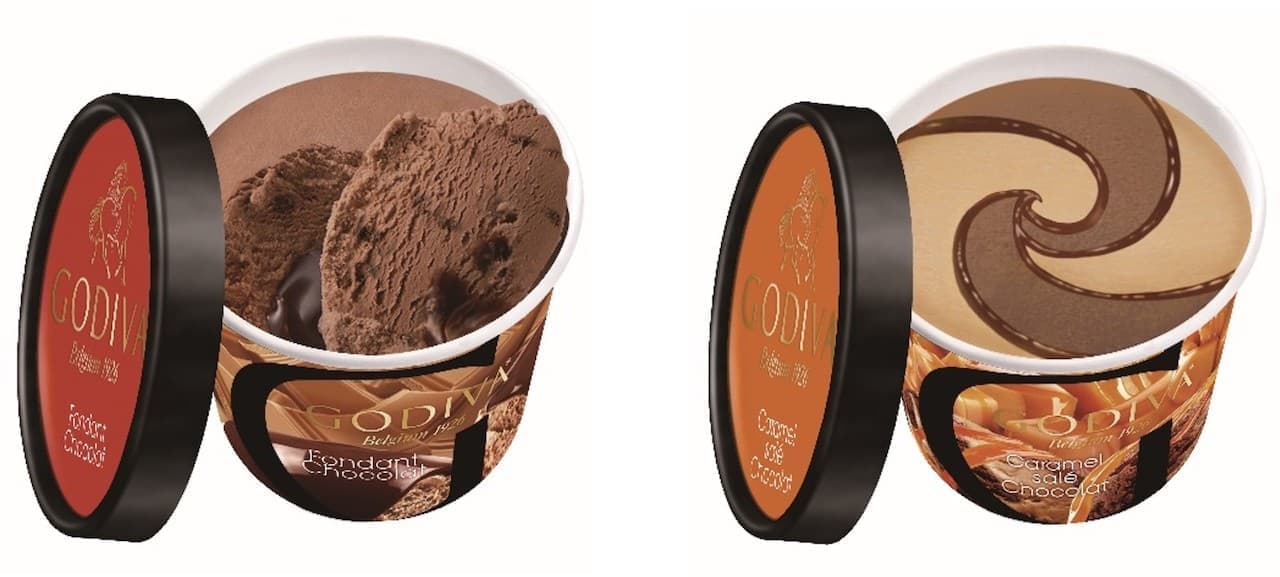 Godiva Cup Ice Cream "Fondant Chocolat" and "Caramel Saree