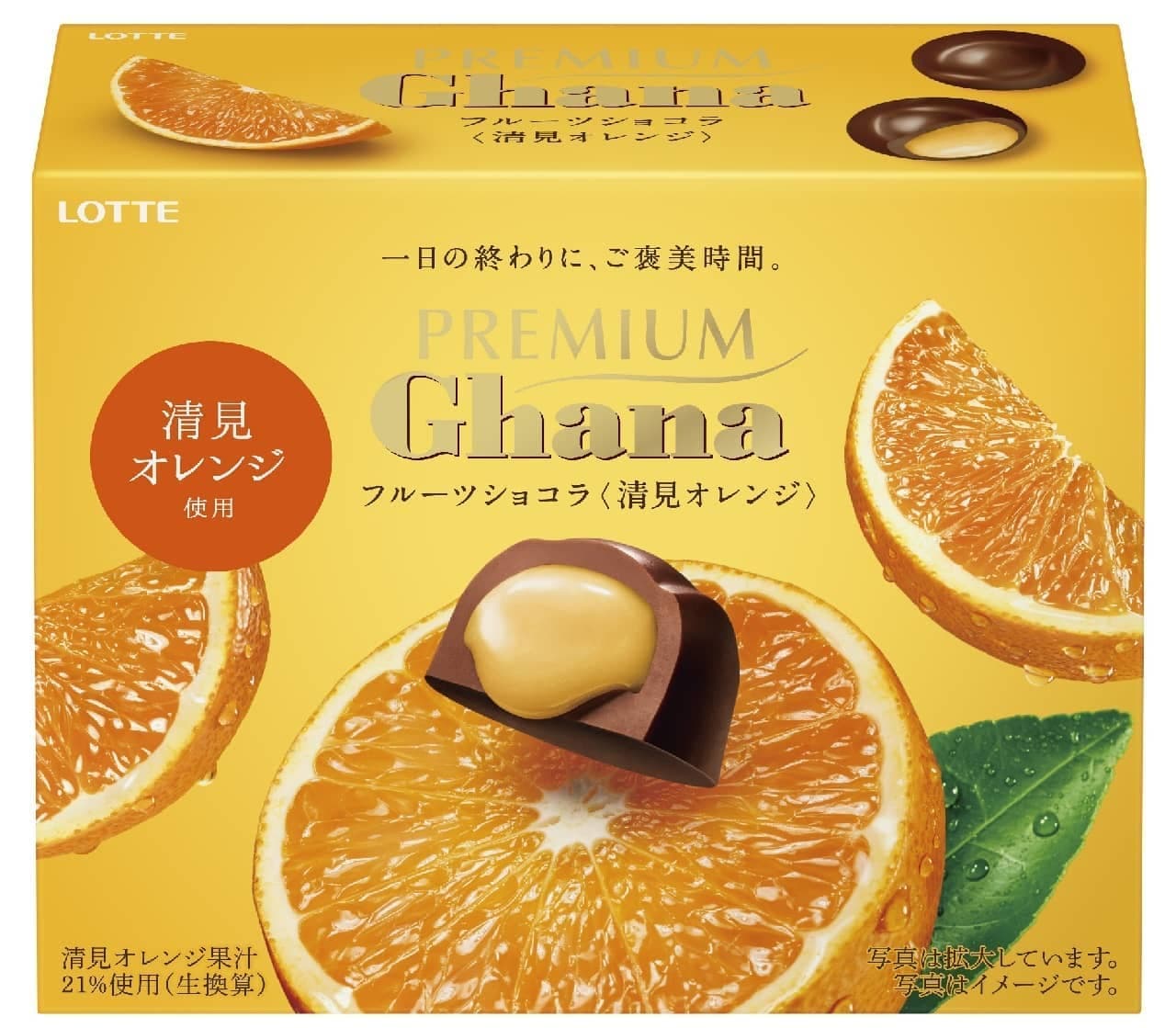Lotte "Premium Ghana Fruit Chocolat [Seimi Orange]".