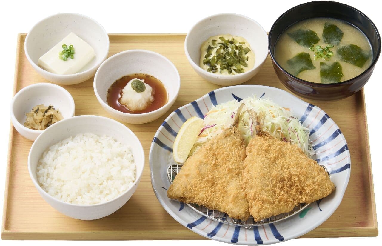 Yayoiken "Fried horse mackerel set meal with Japanese sauce