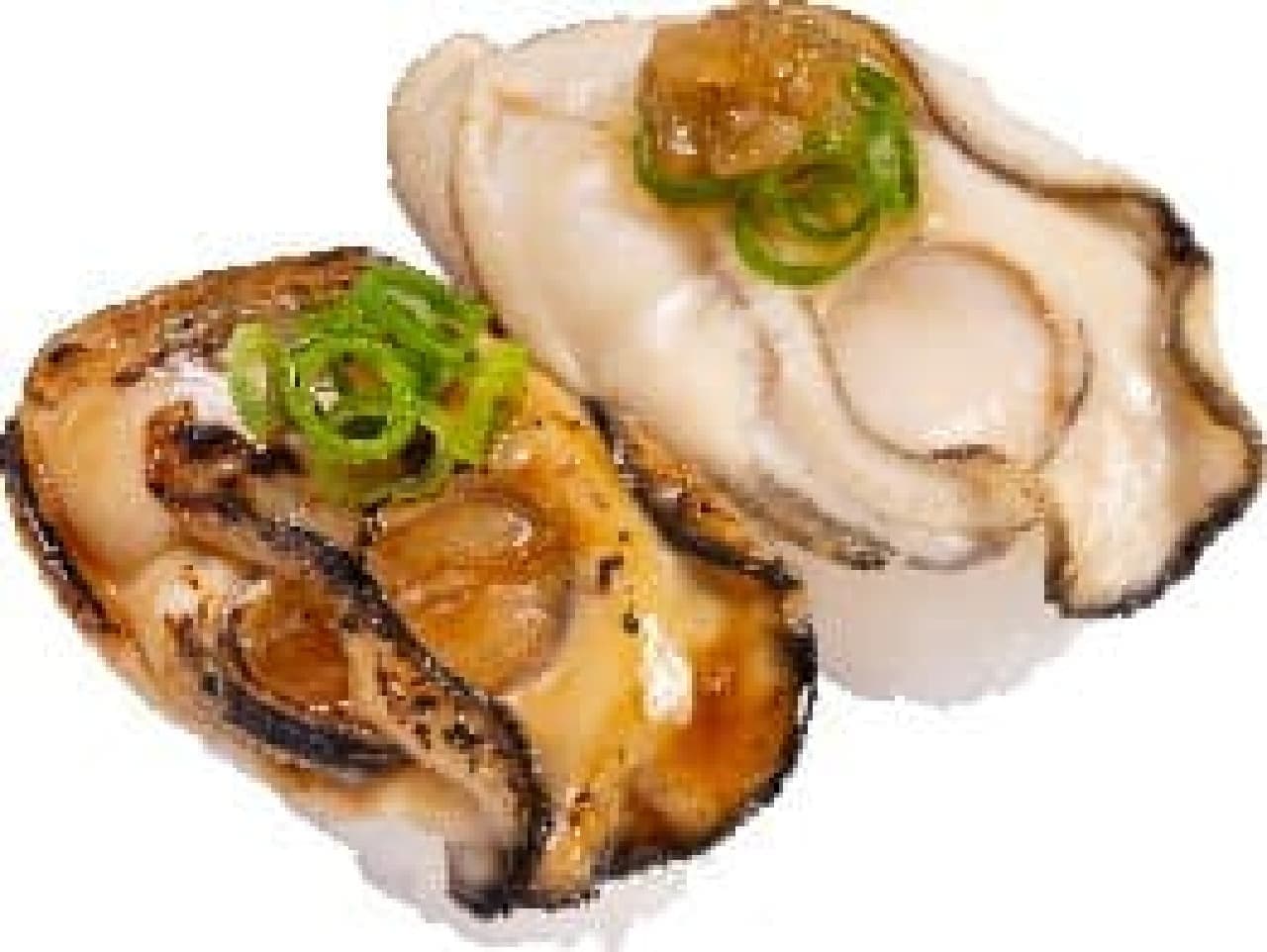 かっぱ寿司「瀬戸内海産 蒸し牡蠣の食べ比べ」
