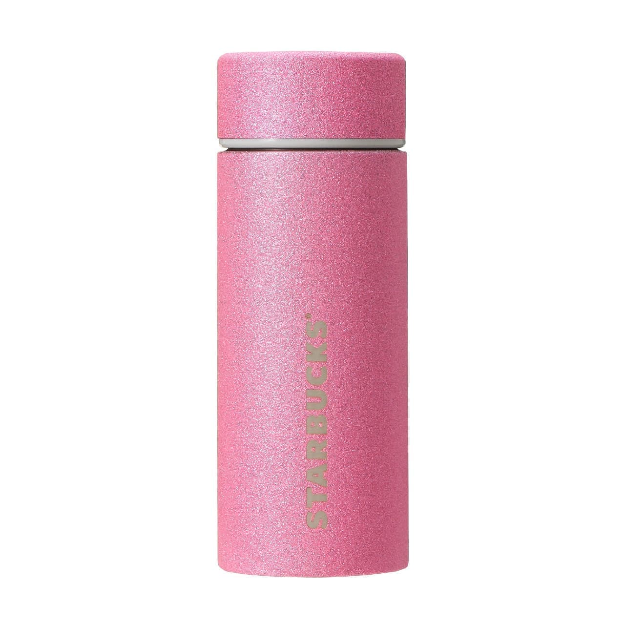 Stainless steel bottle glitter pink 355ml