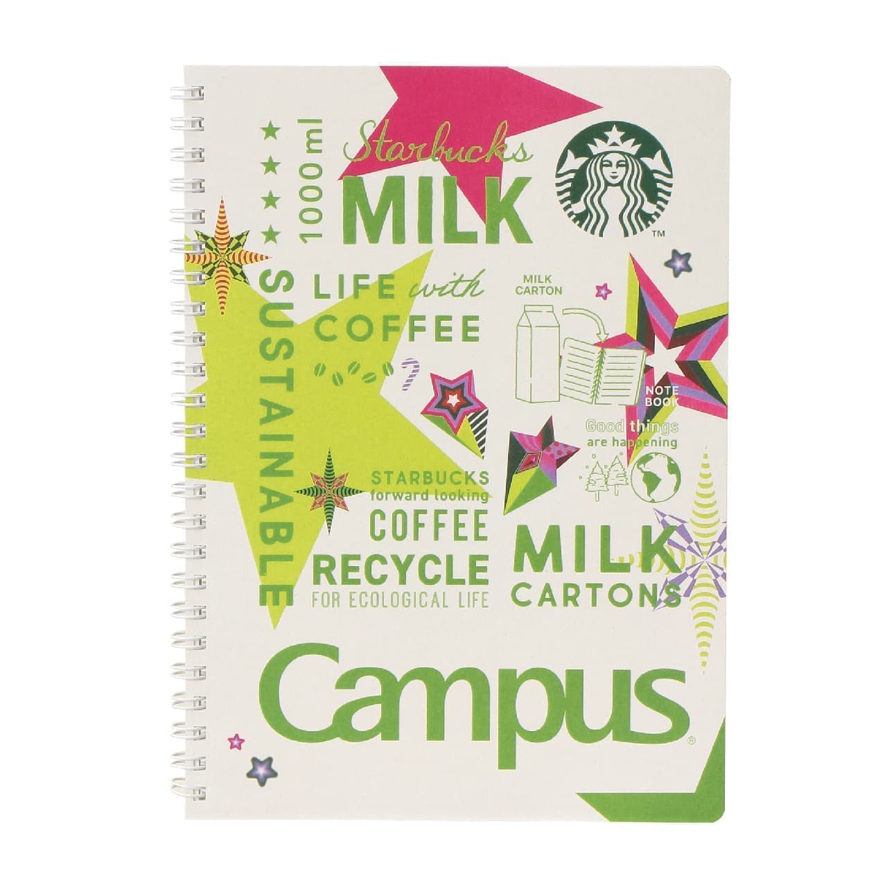 Holiday 2023 Starbucks Campus Ring Notebook Pink/White