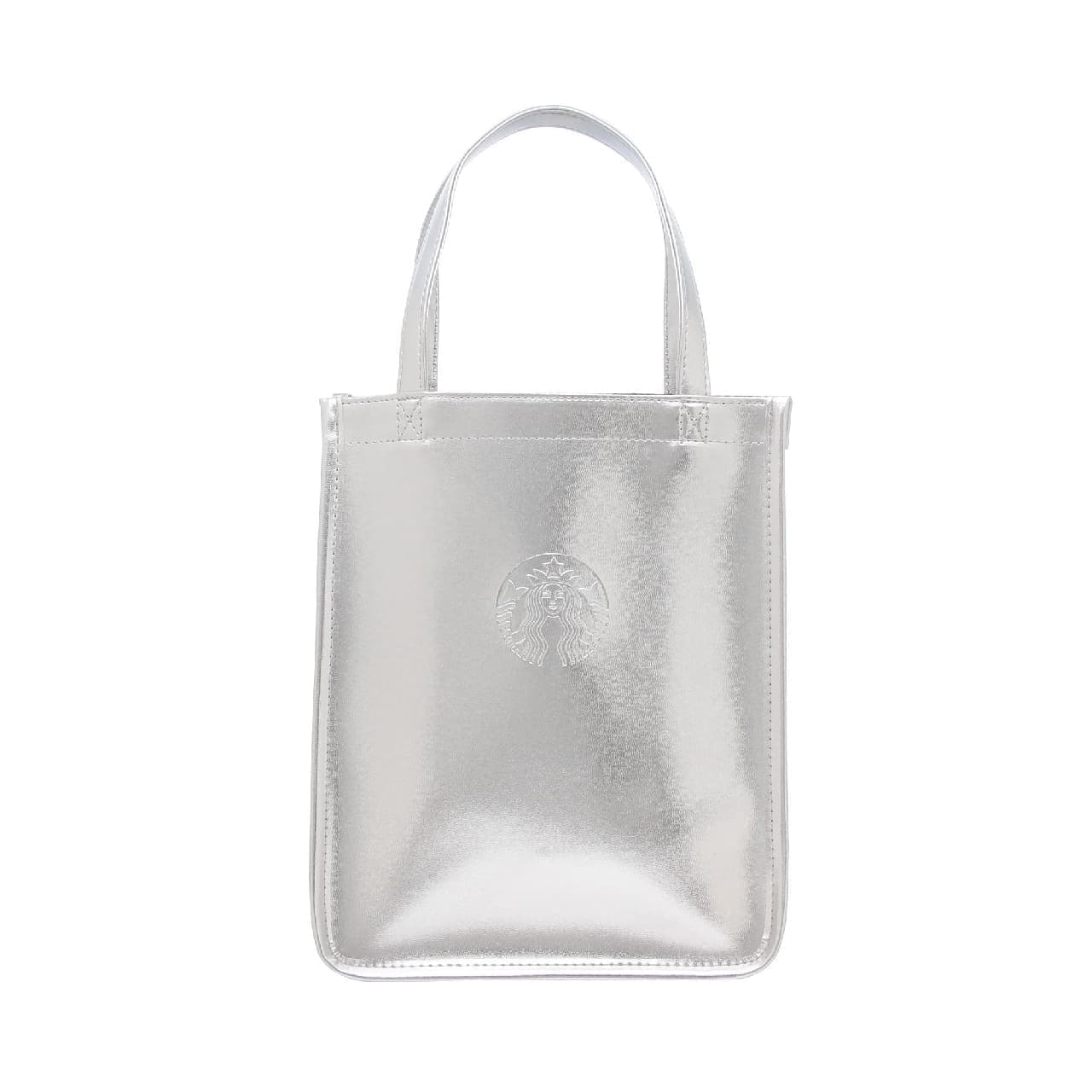 Holiday 2023 shopper bag metallic silver