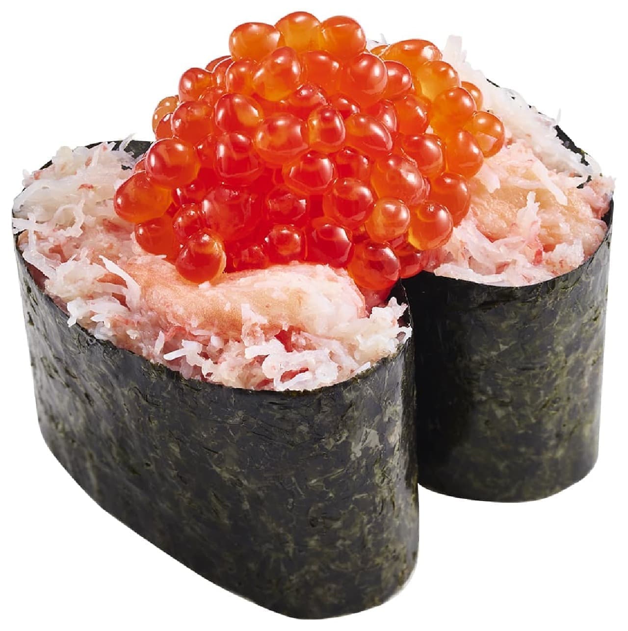 Sushiro "Red Snow Crab and Sockeye Salmon Salmon Roe Platter Gunkan